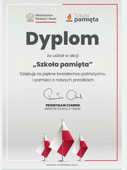 dyplom szkołapamięta